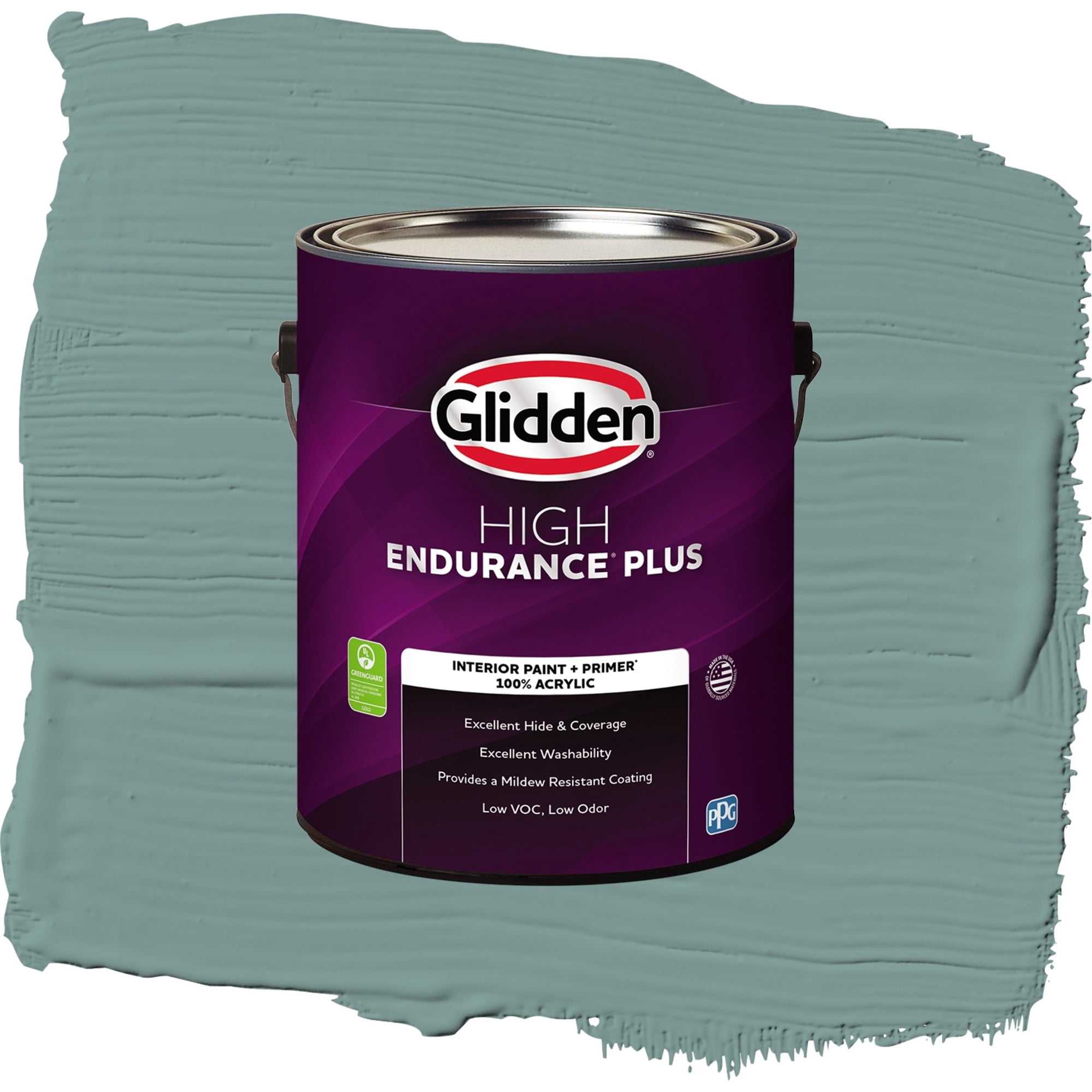 Glidden High Endurance Plus Green Granite Eggshell Interior Paint and Primer, 1 Gallon
