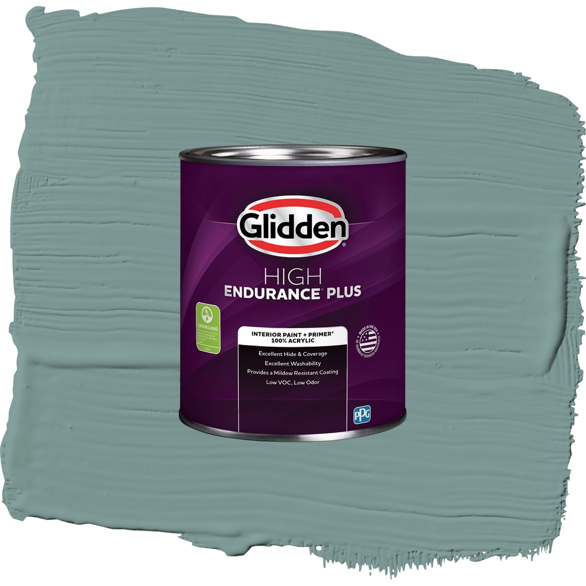 Glidden High Endurance Plus Green Granite Eggshell Interior Paint and Primer, 1 Quart