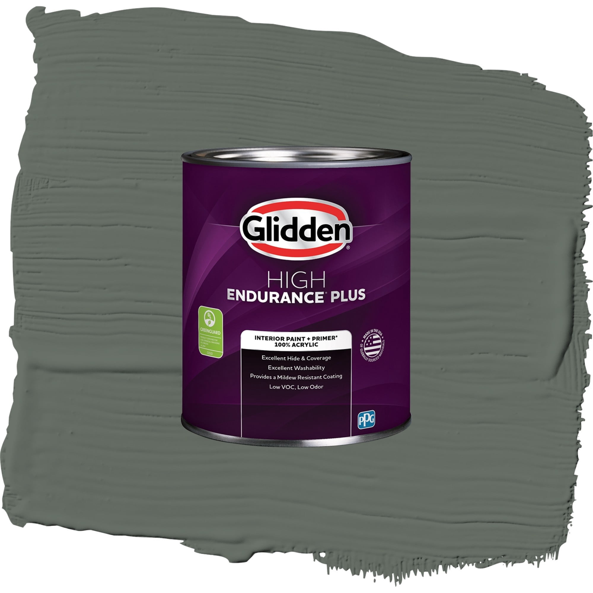 Glidden High Endurance Plus Gunmetal Gray Eggshell Interior Paint and Primer, 1 Quart