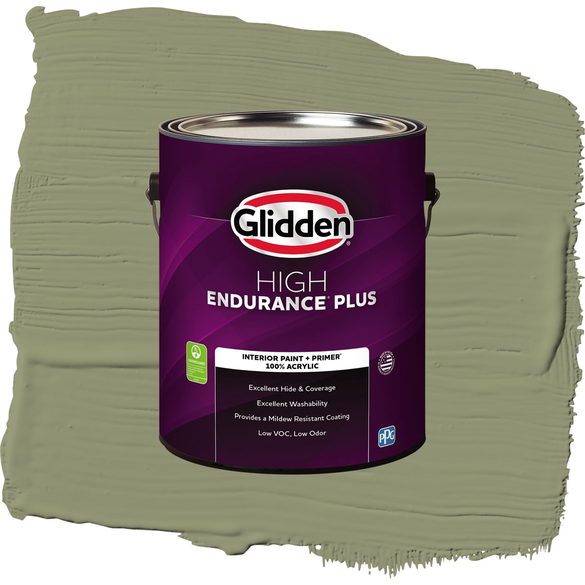 Glidden High Endurance Plus Hemlock Flat Interior Paint and Primer, 1 Gallon