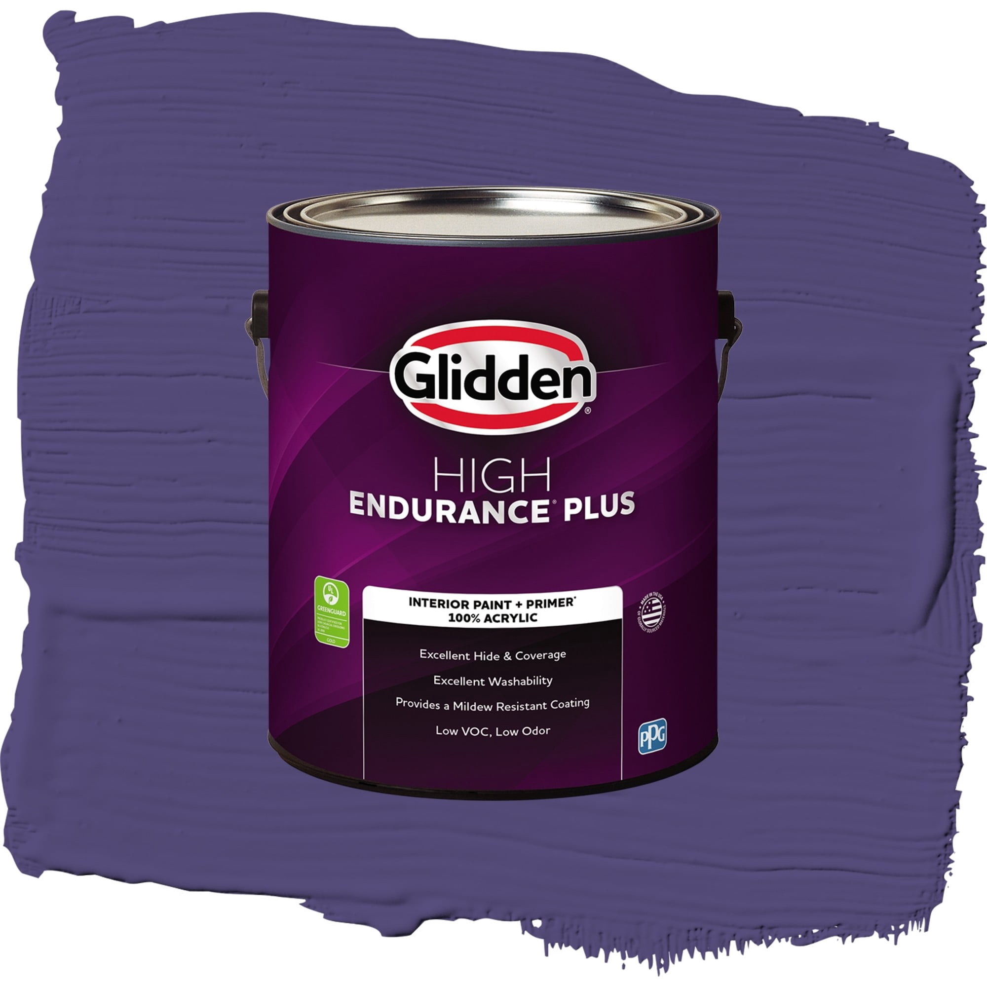 Glidden High Endurance Plus Imperial Purple Flat Interior Paint and Primer, 1 Gallon