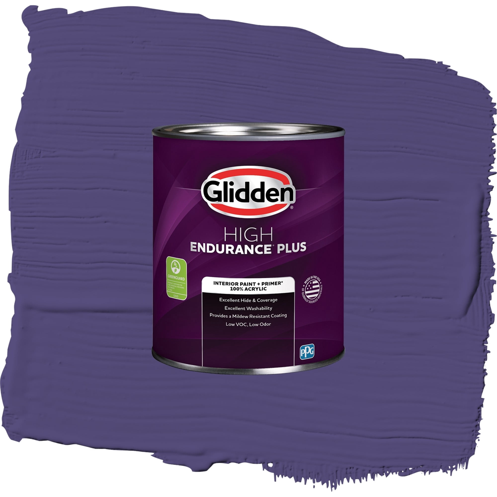 Glidden High Endurance Plus Imperial Purple Semi Gloss Interior Paint and Primer, 1 Quart