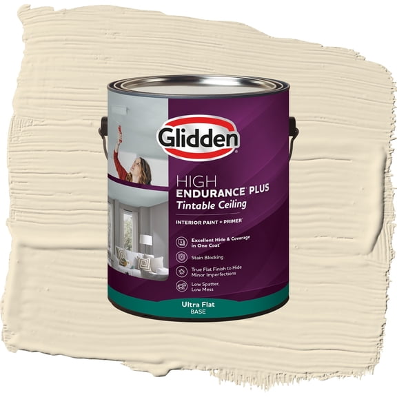 Glidden Glidden HEP Interior Ceiling Paint, Heavy Cream/Beige, Flat, 1 Gallon