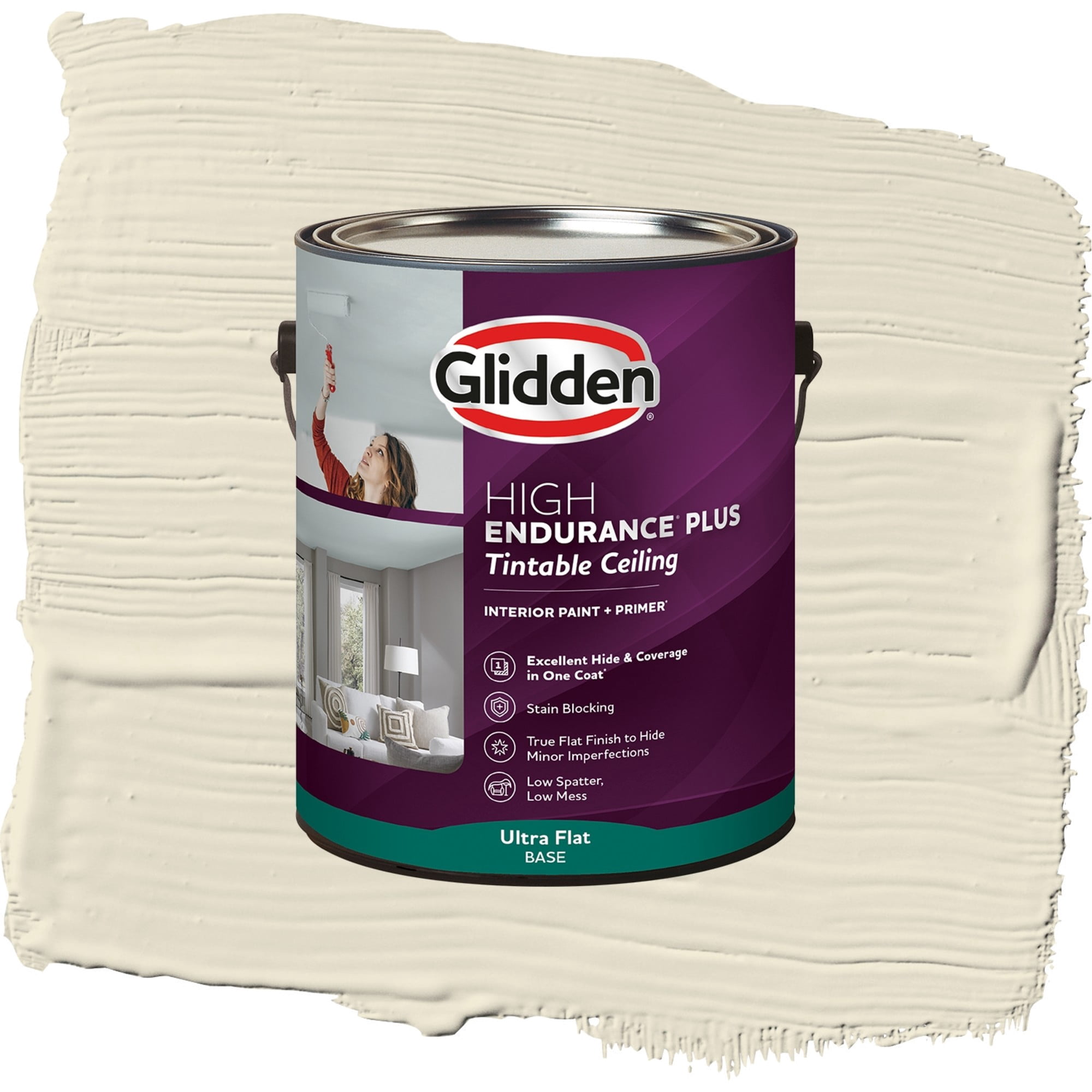 Glidden High Endurance Plus Mesa Beige Ultra Flat Interior Ceiling Paint and Primer, 1 Gallon