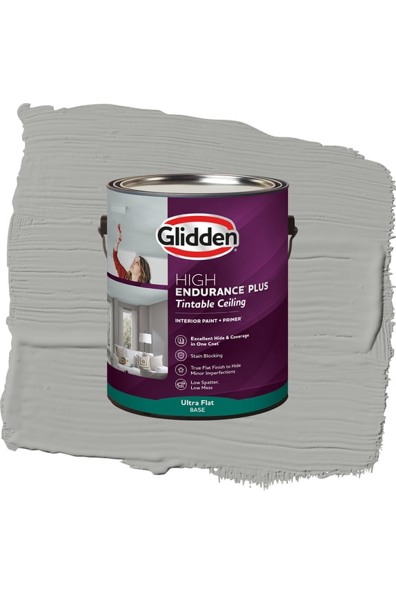 HEP Interior Ceiling Paint, Precipitation/Gray, Flat, 1 Gallon