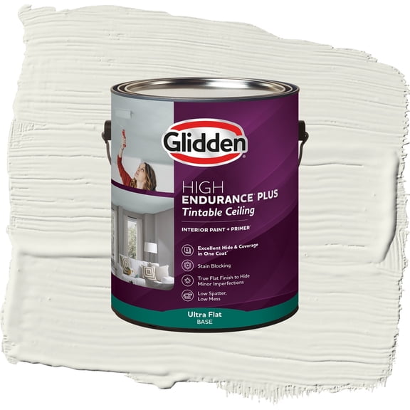 Glidden Glidden HEP Interior Ceiling Paint, Silvery Moon/Gray, Flat, 1 Gallon