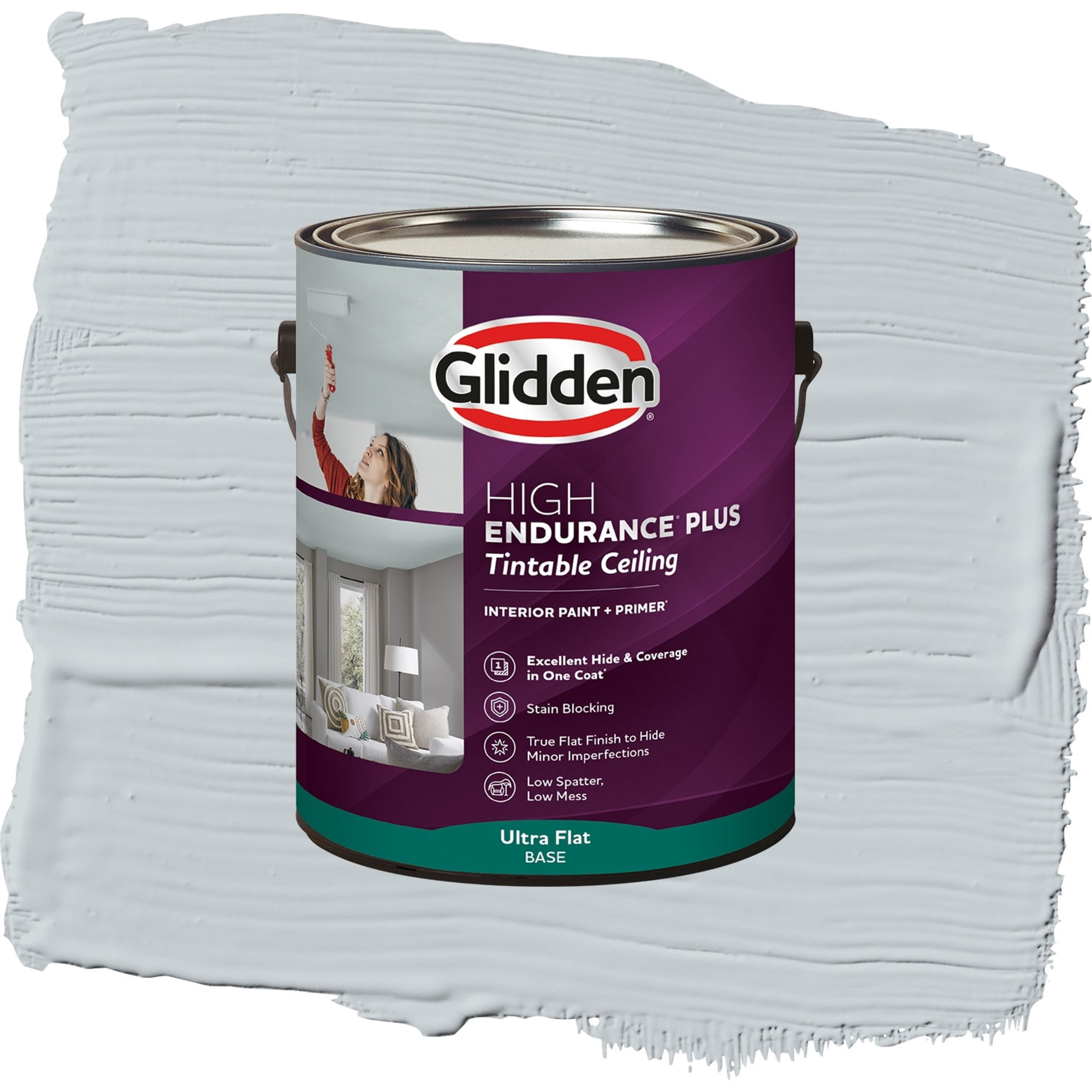 Glidden High Endurance Plus Tinsel Ultra Flat Interior Ceiling Paint and Primer, 1 Gallon