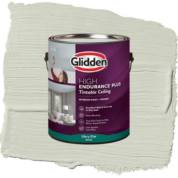 Glidden Glidden HEP Interior Ceiling Paint, White Sage/Green, Flat, 1 Gallon