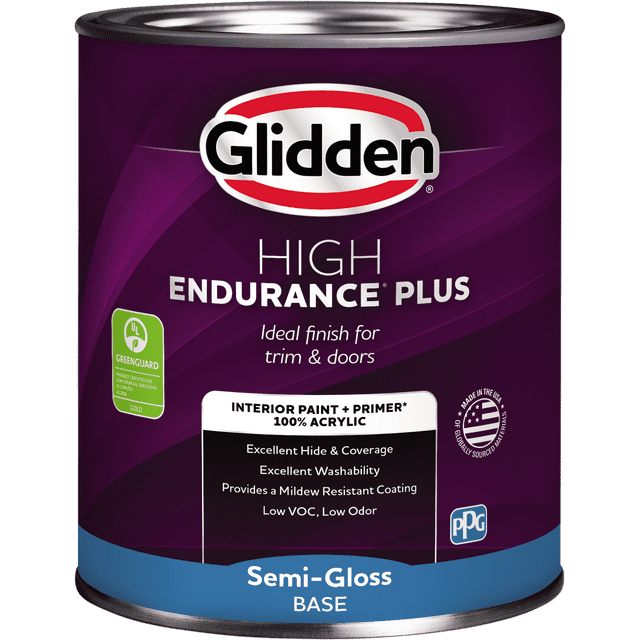 Glidden HEP Interior Paint + Primer All-In-One Semi-Gloss, Tintable Base, 1 Quart