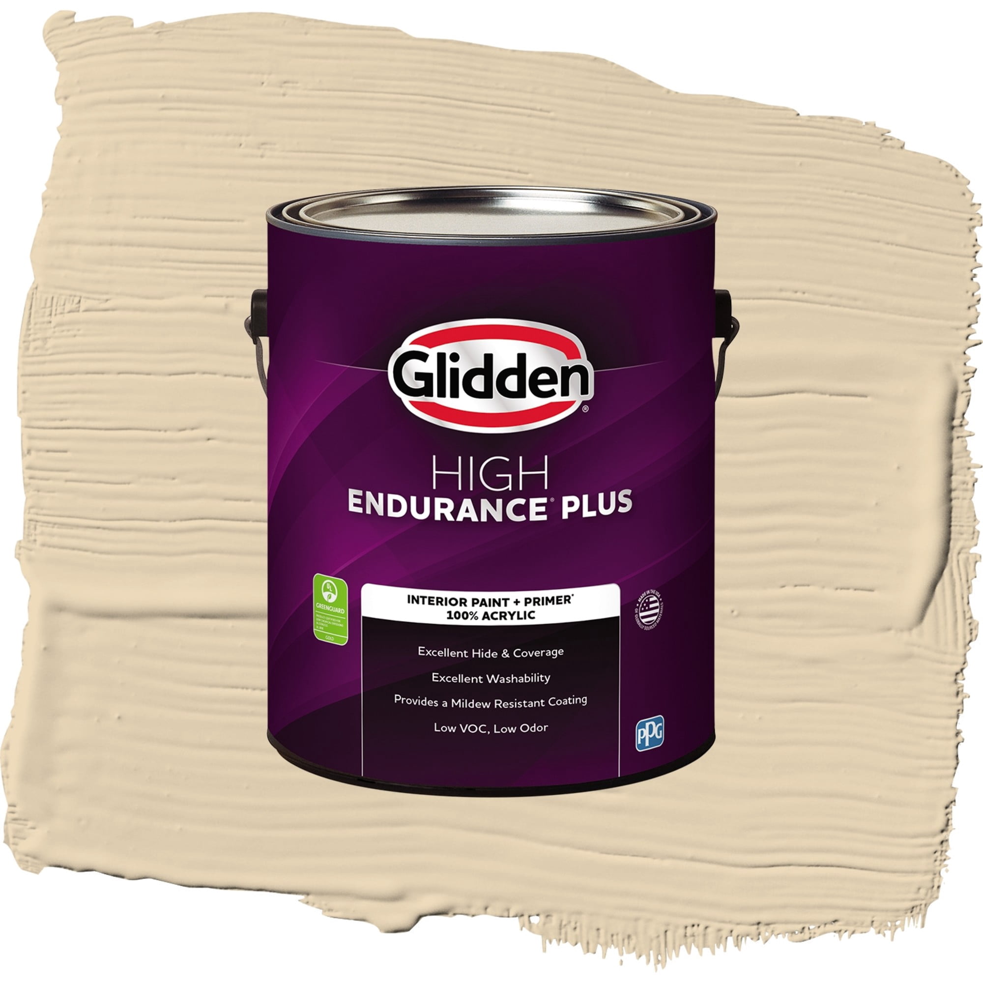 Glidden HEP Almond Cream / Beige, Semi-Gloss Interior Paint with Primer, 1 Gallon