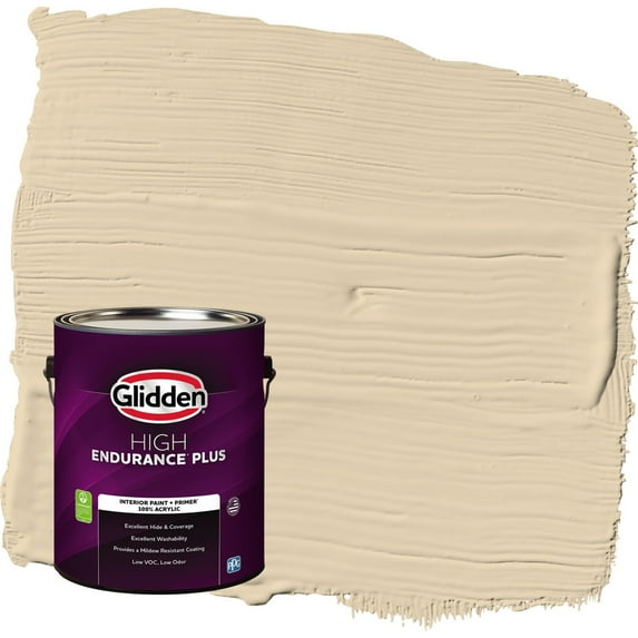 Glidden HEP Almond Cream / Beige Semi-Gloss Interior Paint with Primer, 1 Gallon