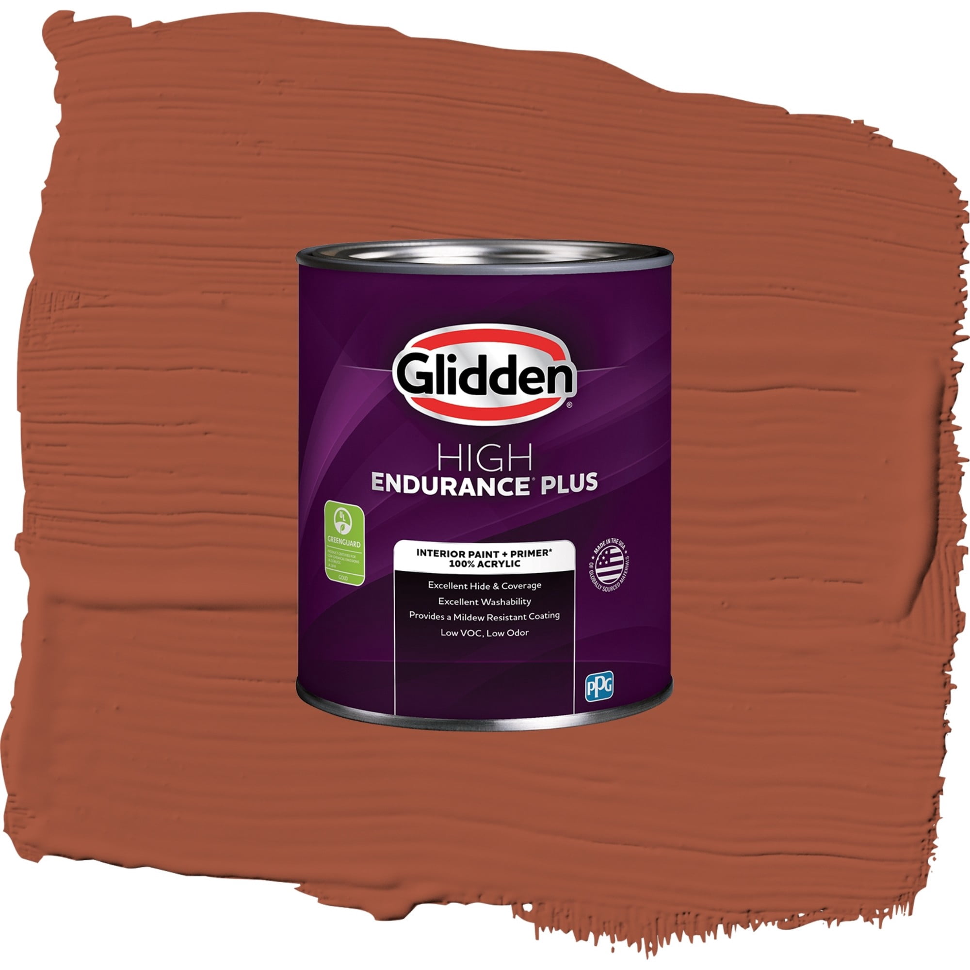 Glidden HEP Ancient Copper / Orange, Flat Interior Paint with Primer, 1 Quart
