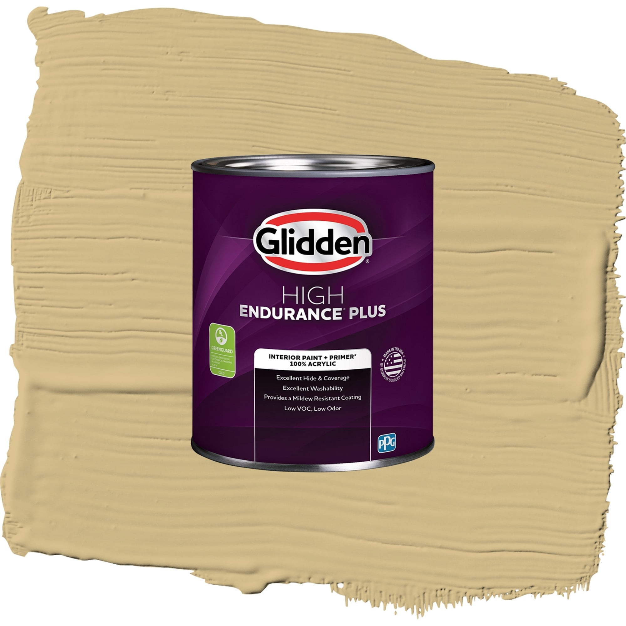 Glidden HEP Appalachian Trail / Yellow, Flat Interior Paint with Primer, 1 Quart