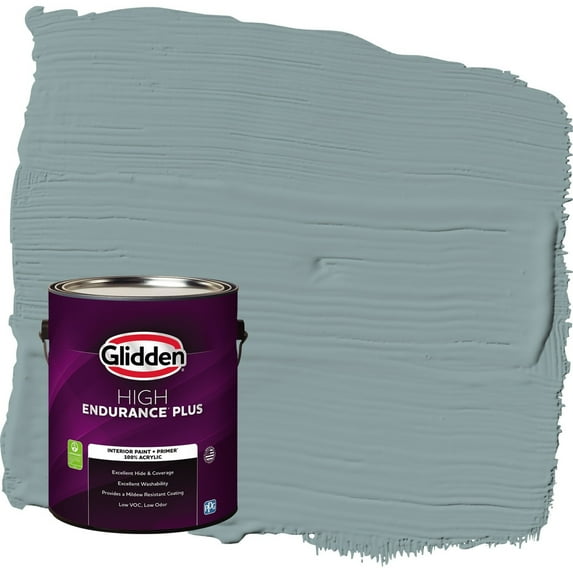 Glidden HEP Aqua Smoke / Blue Semi-Gloss Interior Paint with Primer, 1 Gallon