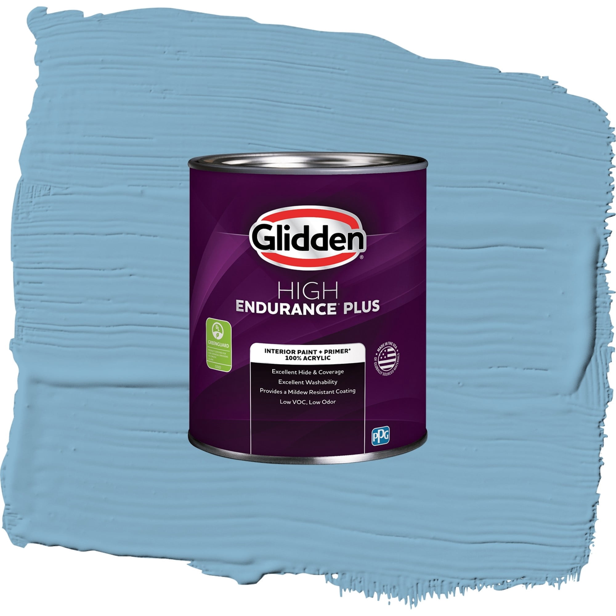 Glidden HEP Arabella / Blue, Flat Interior Paint with Primer, 1 Quart