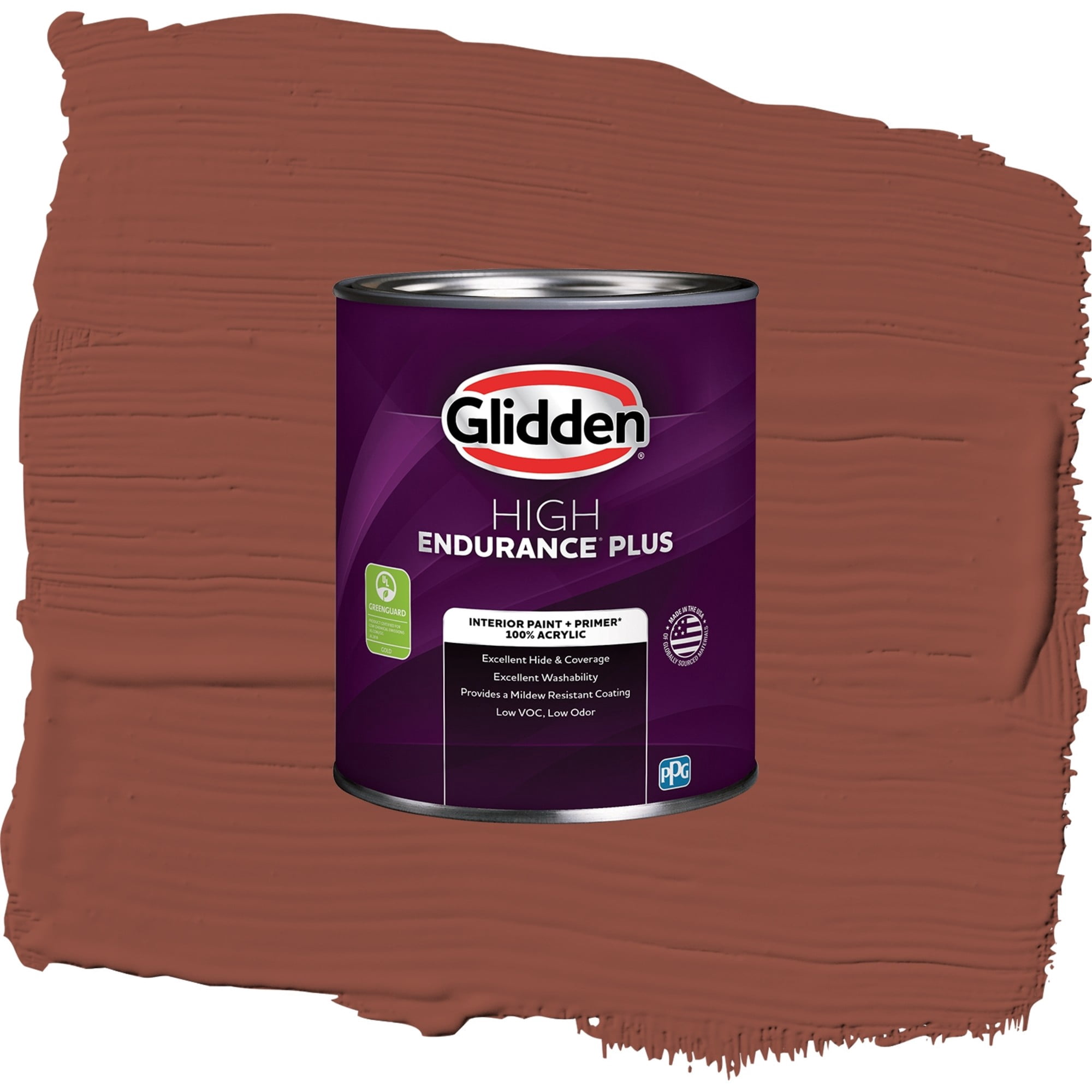Glidden HEP Baked Bean / Red, Semi-Gloss Interior Paint with Primer, 1 Quart