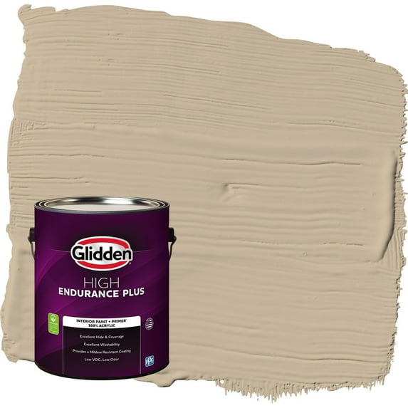 Glidden HEP Best Beige / Beige Flat Interior Paint with Primer, 1 Gallon
