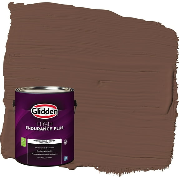 Glidden HEP Bigfoot / Brown Flat Interior Paint with Primer, 1 Gallon