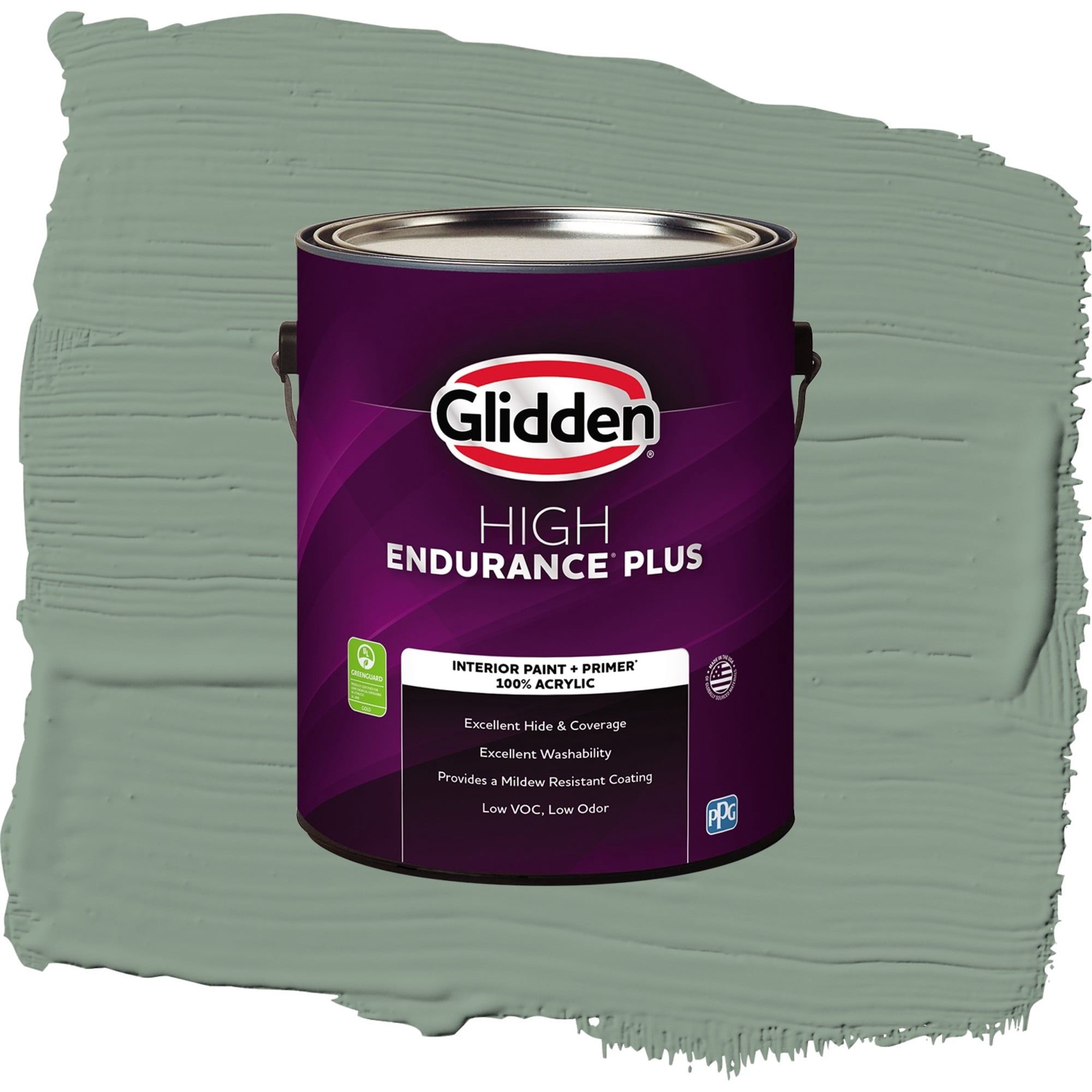 Glidden HEP Birch Forest / Green, Semi-Gloss Interior Paint with Primer, 1 Gallon