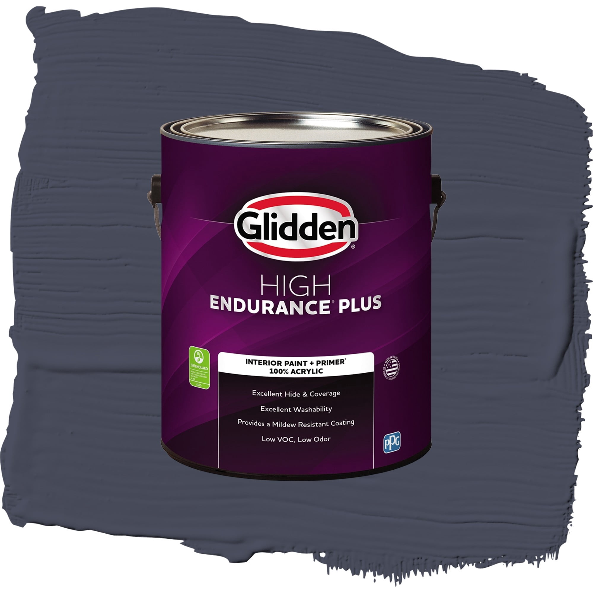 Glidden High Endurance Plus Black Flame Semi Gloss Interior Paint and Primer, 1 Gallon