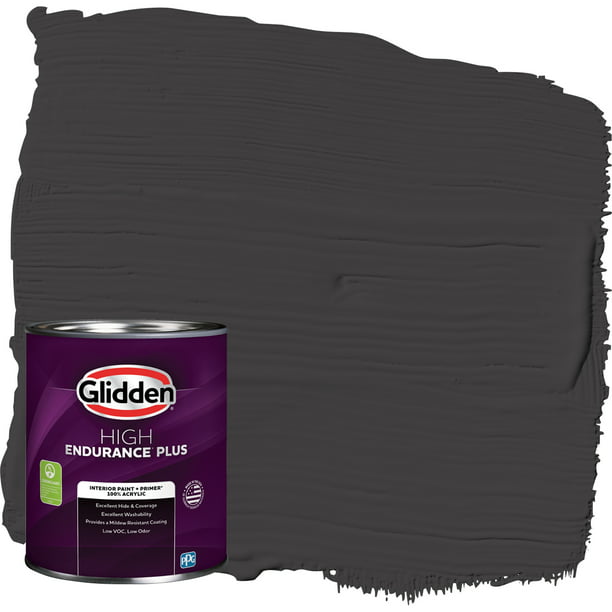 Glidden HEP Interior Paint + Primer Black Magic / Black, Flat, 1 Quart ...