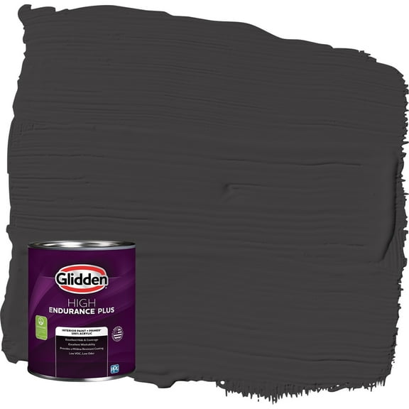 Glidden HEP Black Magic / Black Flat Interior Paint with Primer, 1 Quart