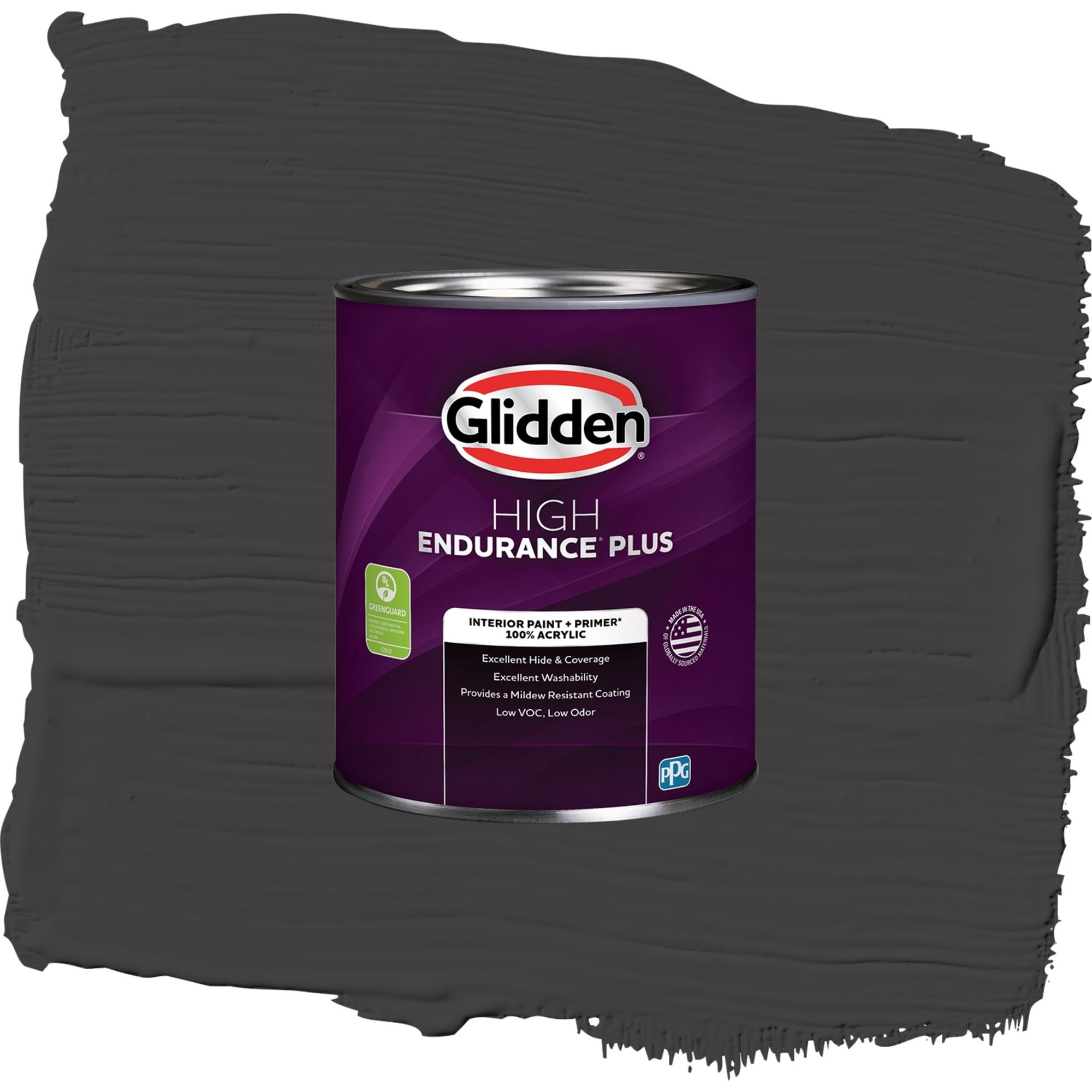 Glidden HEP Black Magic / Black Flat Interior Paint with Primer, 1 Quart