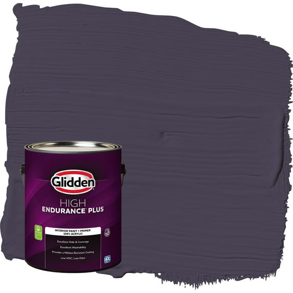 Glidden HEP Blackberry / Purple Semi-Gloss Interior Paint with Primer, 1 Gallon