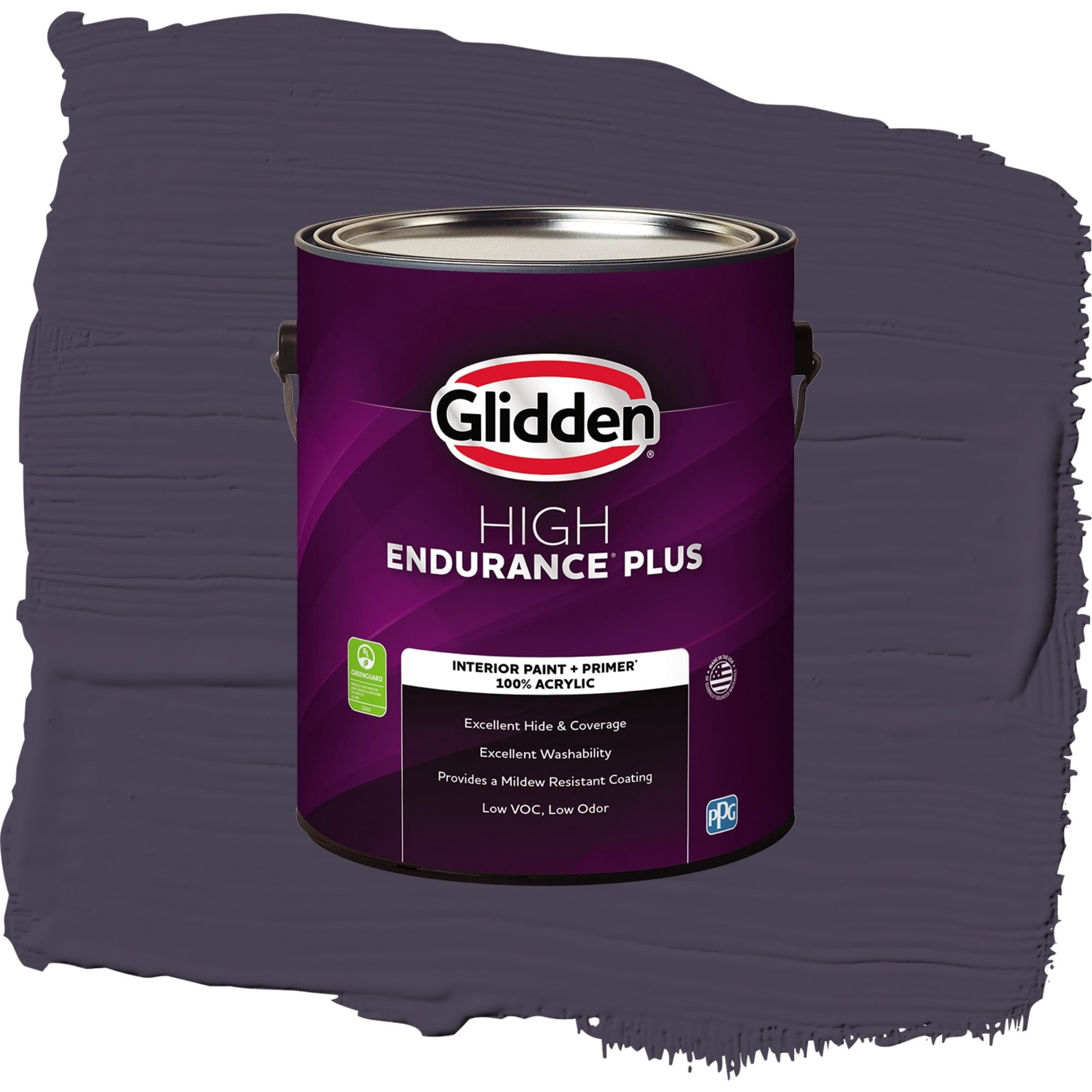 Glidden HEP Blackberry / Purple, Semi-Gloss Interior Paint with Primer, 1 Gallon