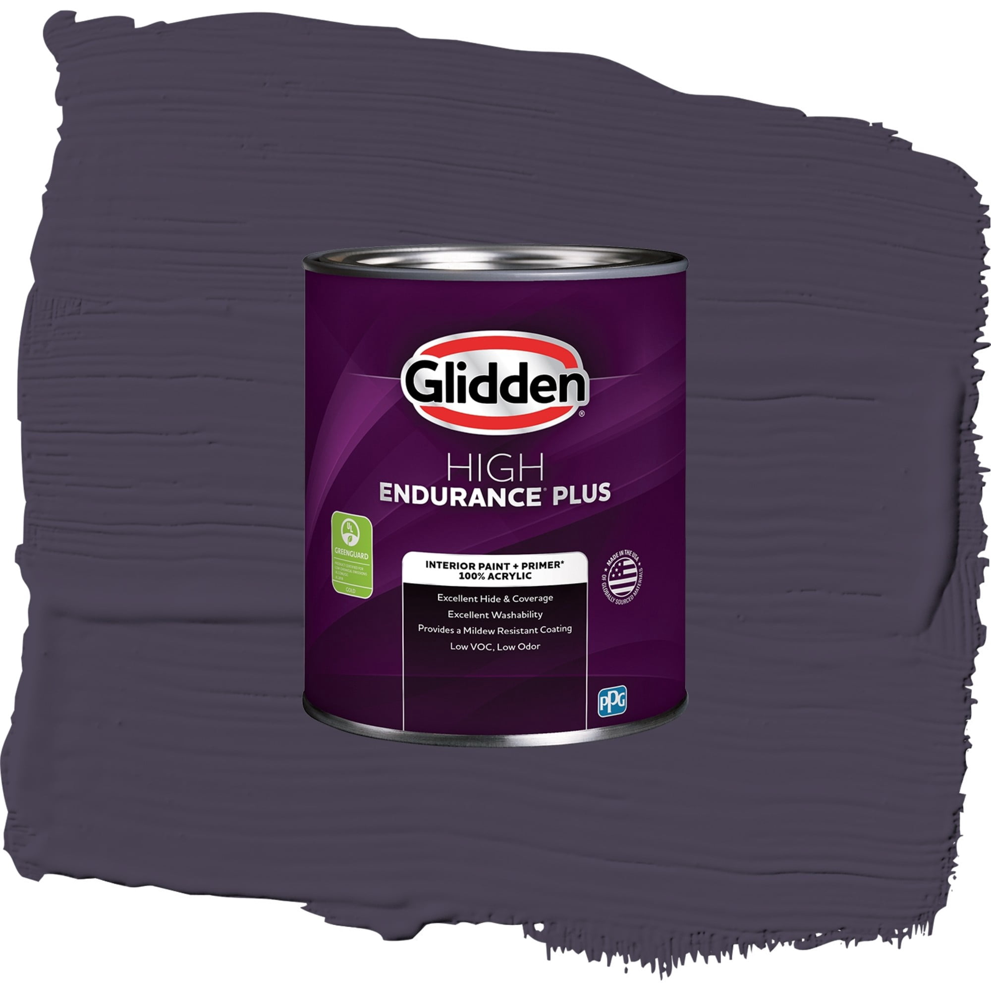 Glidden HEP Blackberry / Purple, Semi-Gloss Interior Paint with Primer, 1 Quart