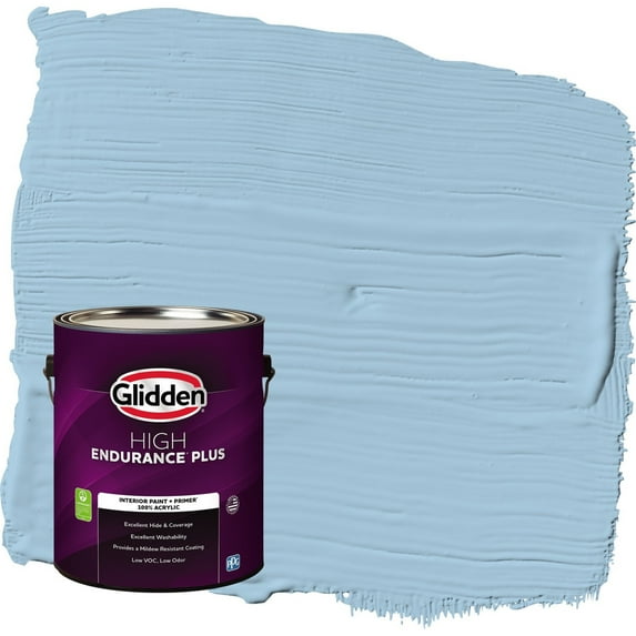 Glidden HEP Blue Bows / Blue Flat Interior Paint with Primer, 1 Gallon