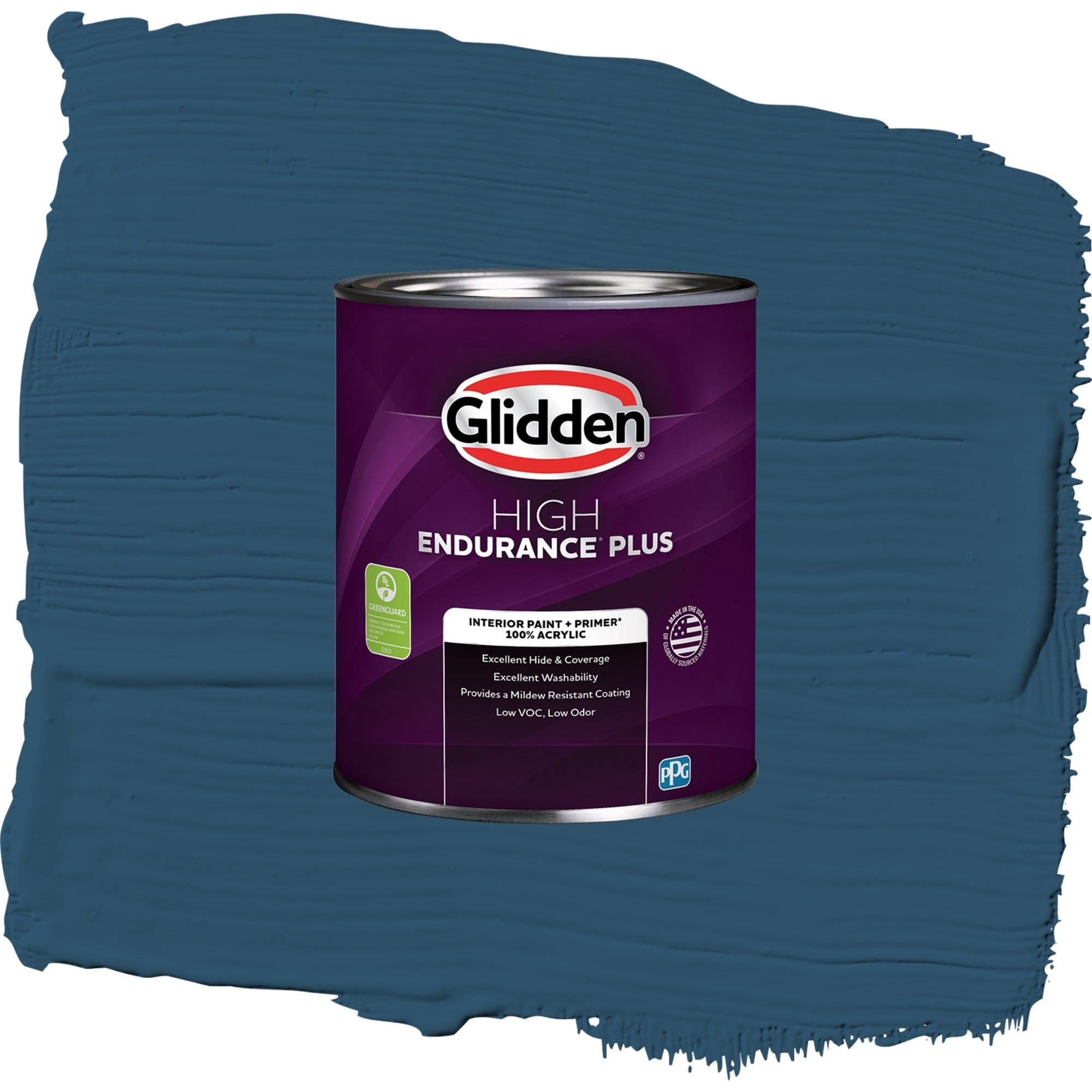 Glidden HEP Blue Lava / Blue, Eggshell Interior Paint with Primer, 1 Quart