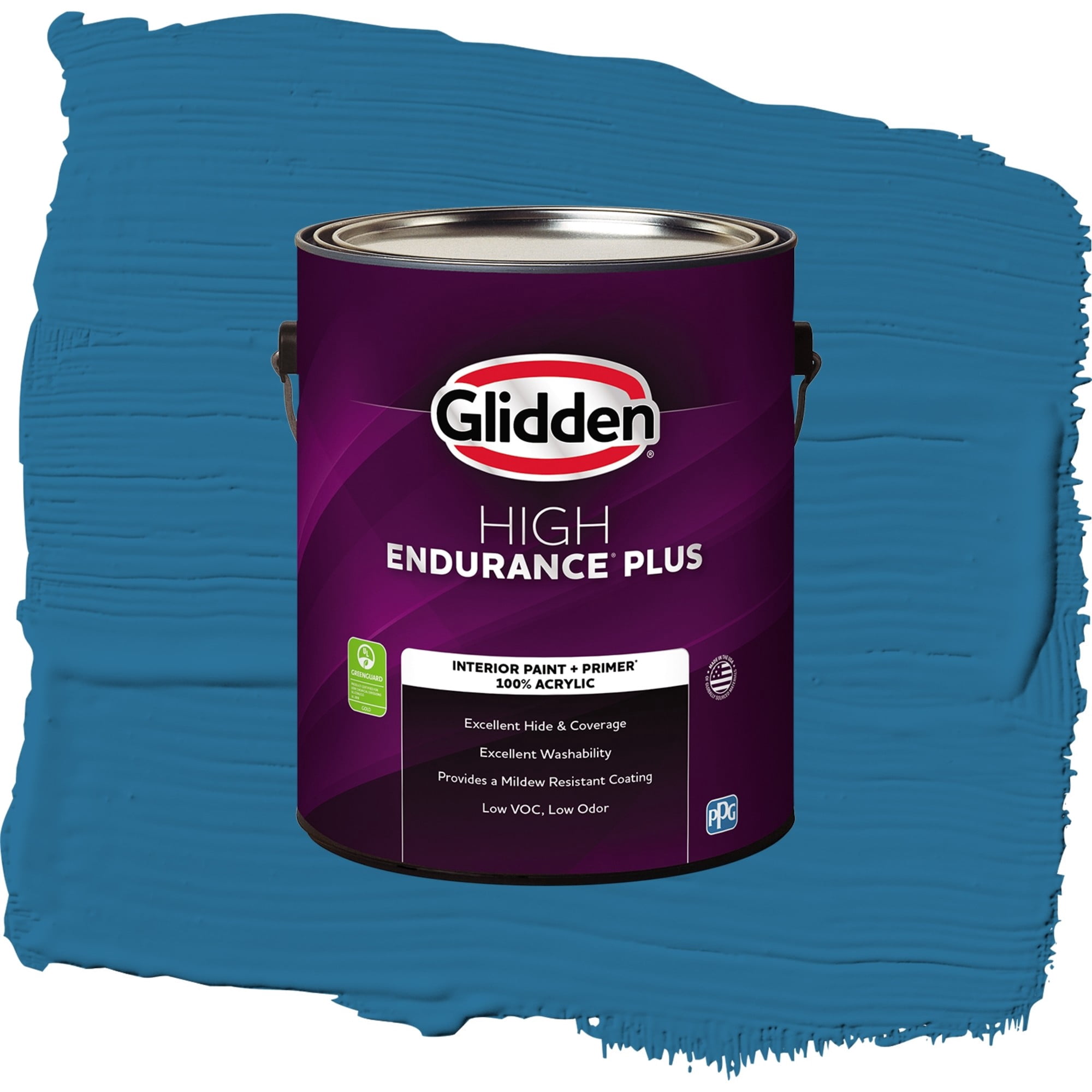 Glidden HEP Blue Oasis / Blue, Flat Interior Paint with Primer, 1 Gallon