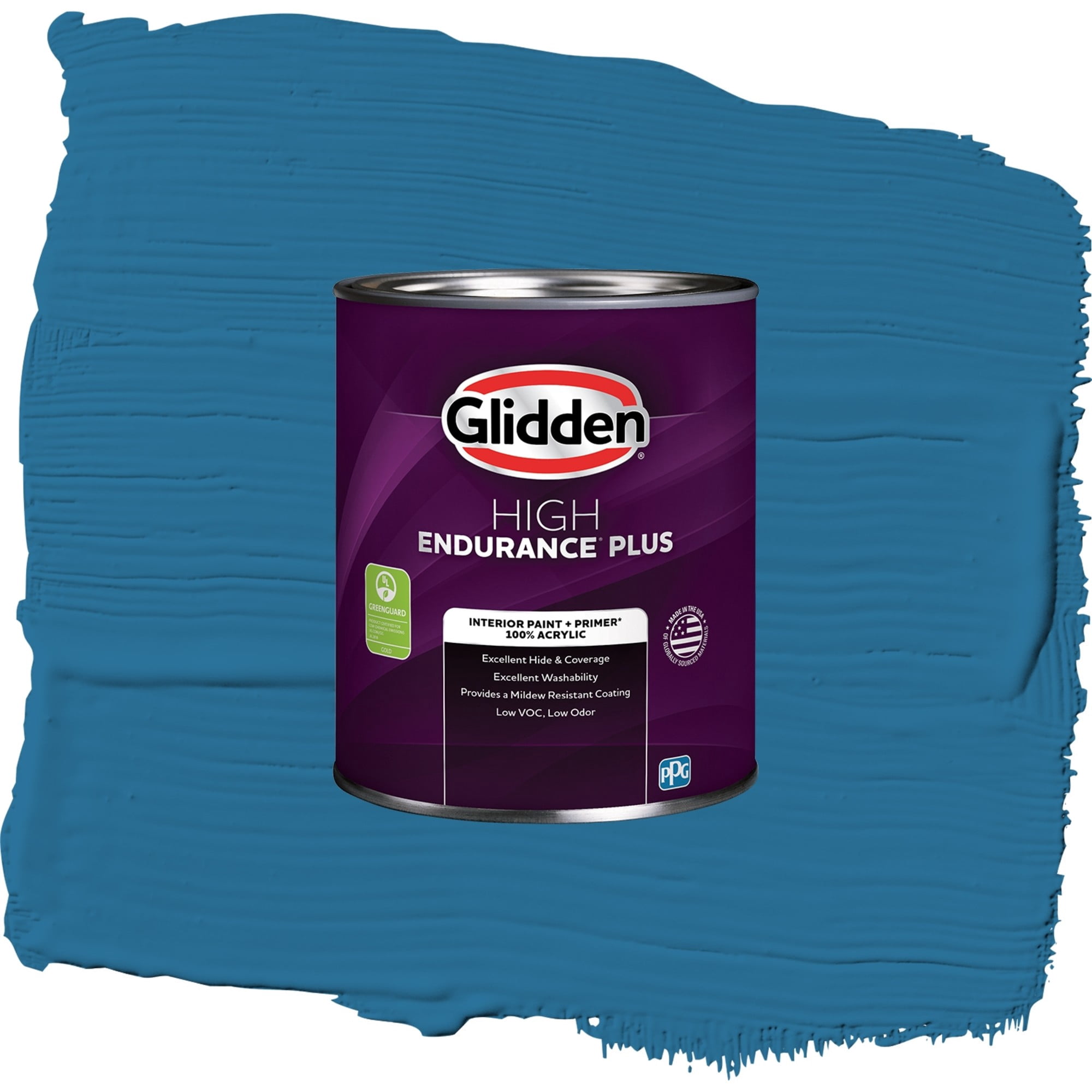 Glidden HEP Blue Oasis / Blue, Flat Interior Paint with Primer, 1 Quart