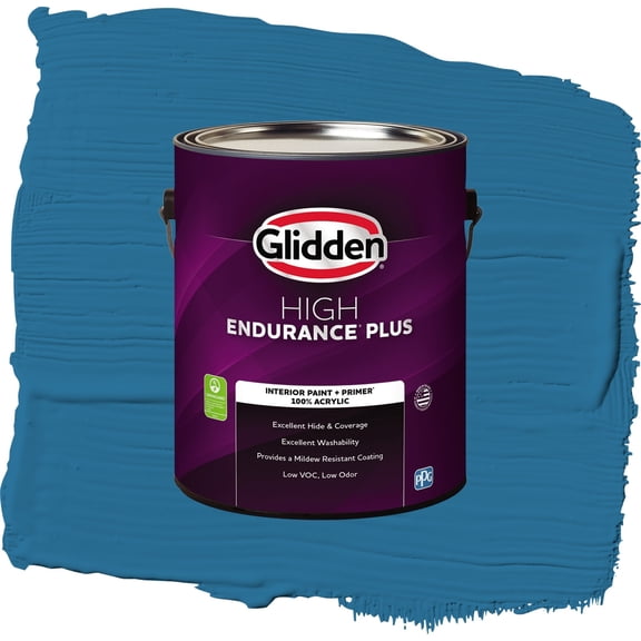 Glidden HEP Blue Oasis / Blue, Semi-Gloss Interior Paint with Primer, 1 Gallon