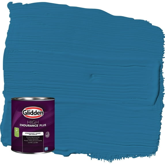Glidden HEP Blue Oasis / Blue Semi-Gloss Interior Paint with Primer, 1 Quart