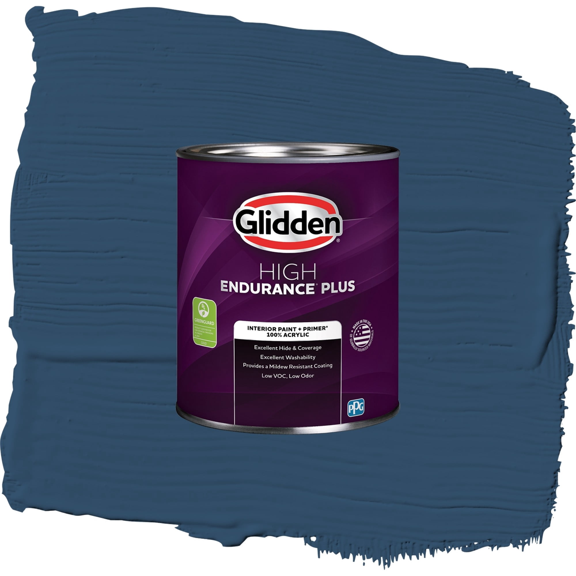 Glidden HEP Blueberry Pie / Blue, Eggshell Interior Paint with Primer, 1 Quart