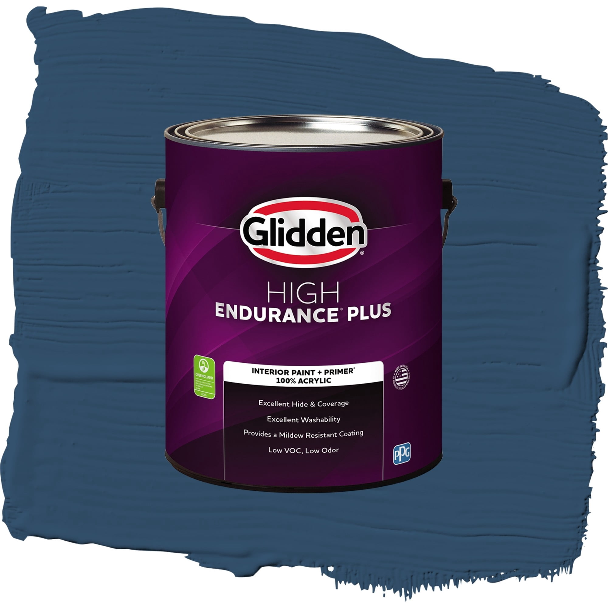 Glidden HEP Blueberry Pie / Blue, Semi-Gloss Interior Paint with Primer, 1 Gallon