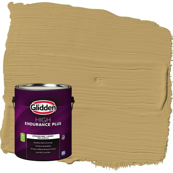 Glidden HEP Buffalo Hide / Yellow, Flat Interior Paint with Primer, 1 Gallon