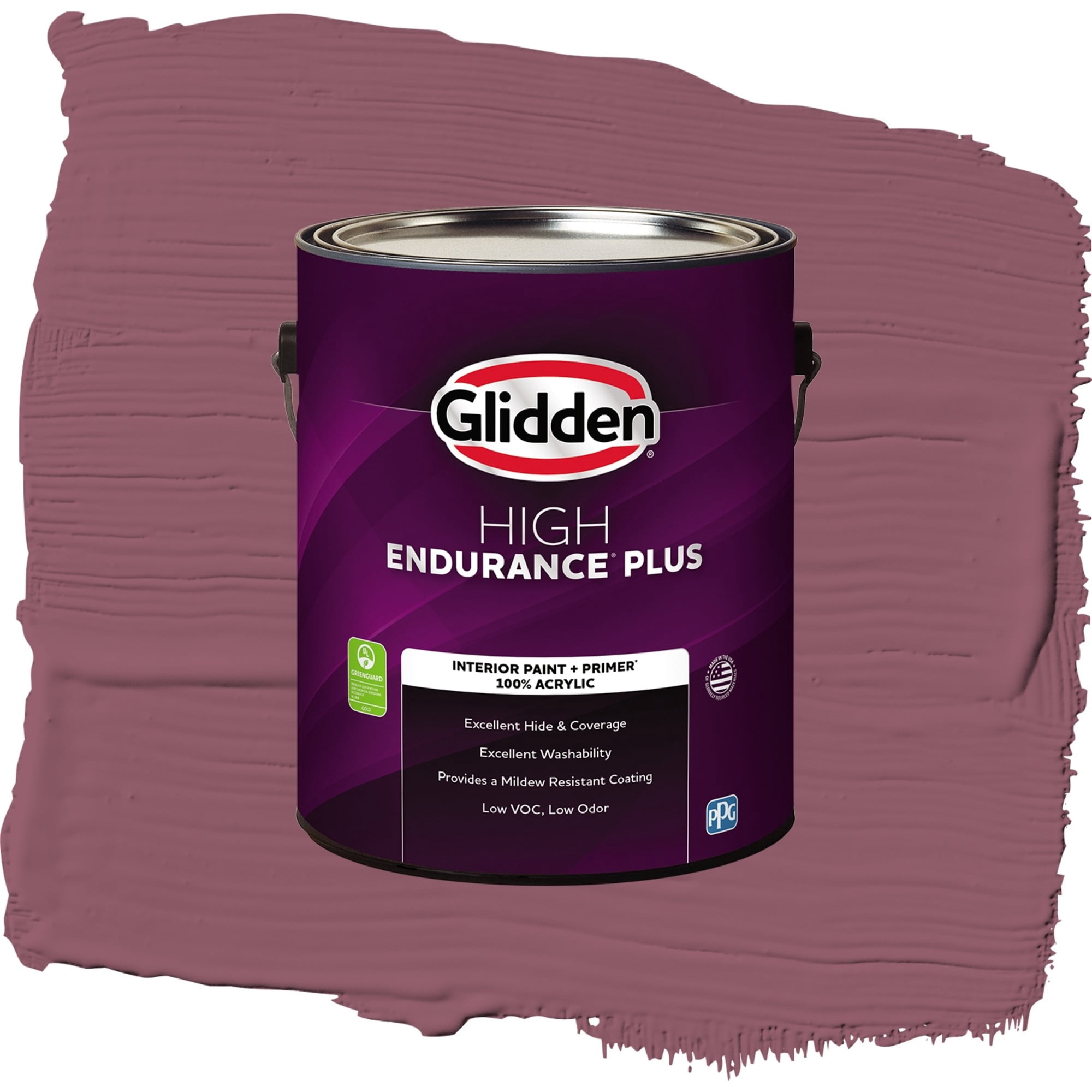 Glidden High Endurance Plus Cabernet Flat Interior Paint and Primer, 1 Gallon