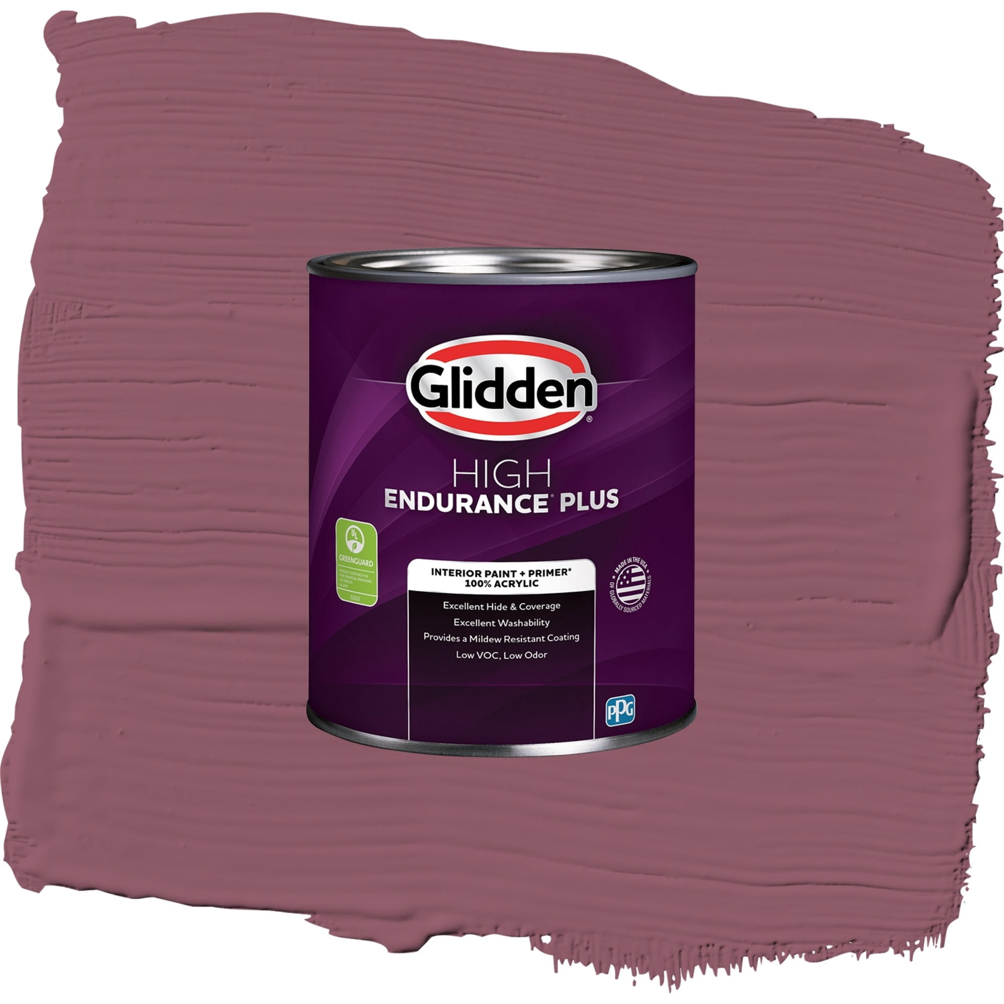 Glidden High Endurance Plus Cabernet Flat Interior Paint and Primer, 1 Quart