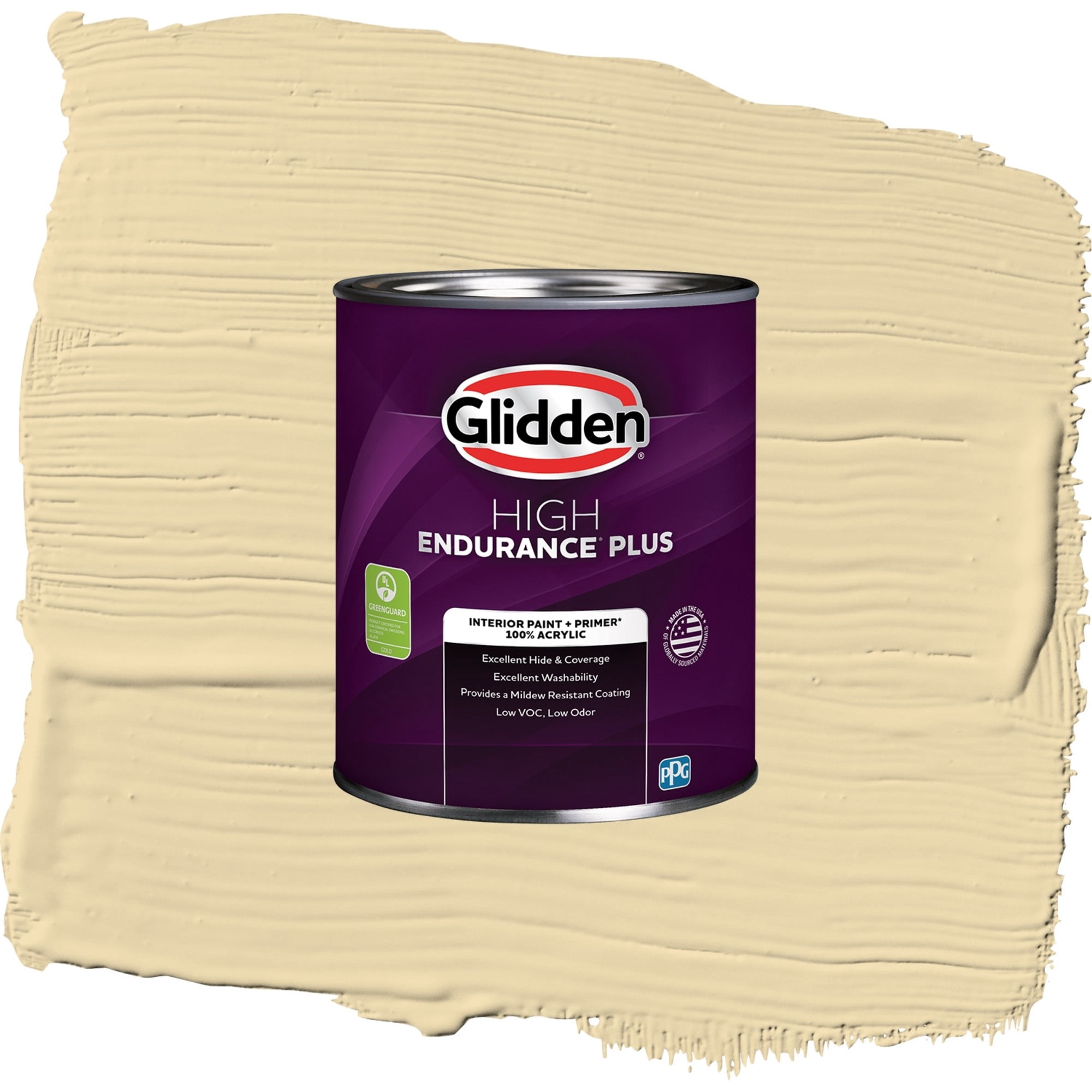 Glidden HEP Caramelized Pears / Yellow, Semi-Gloss Interior Paint with Primer, 1 Quart