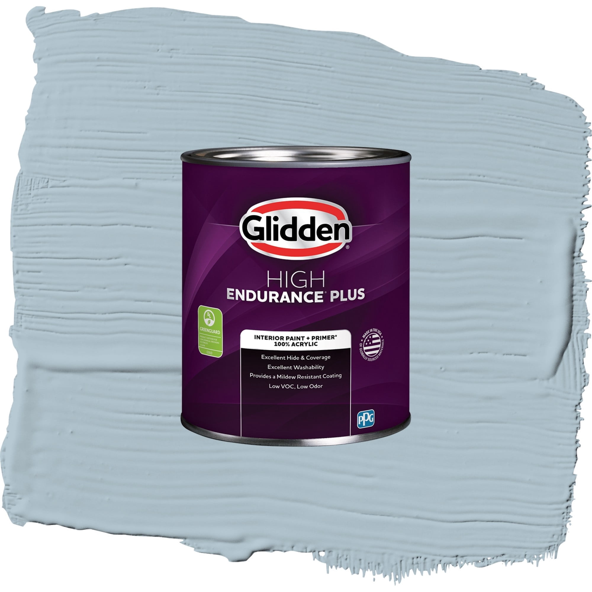 Glidden HEP Chambray / Blue, Flat Interior Paint with Primer, 1 Quart