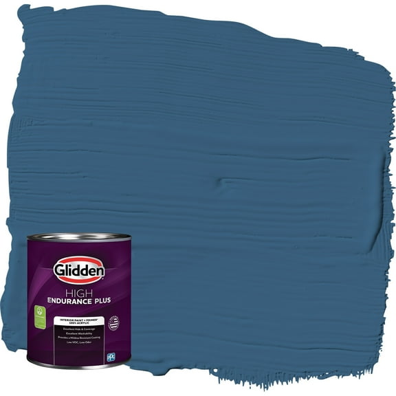 Glidden HEP Chinese Porcelain / Blue Flat Interior Paint with Primer, 1 Quart