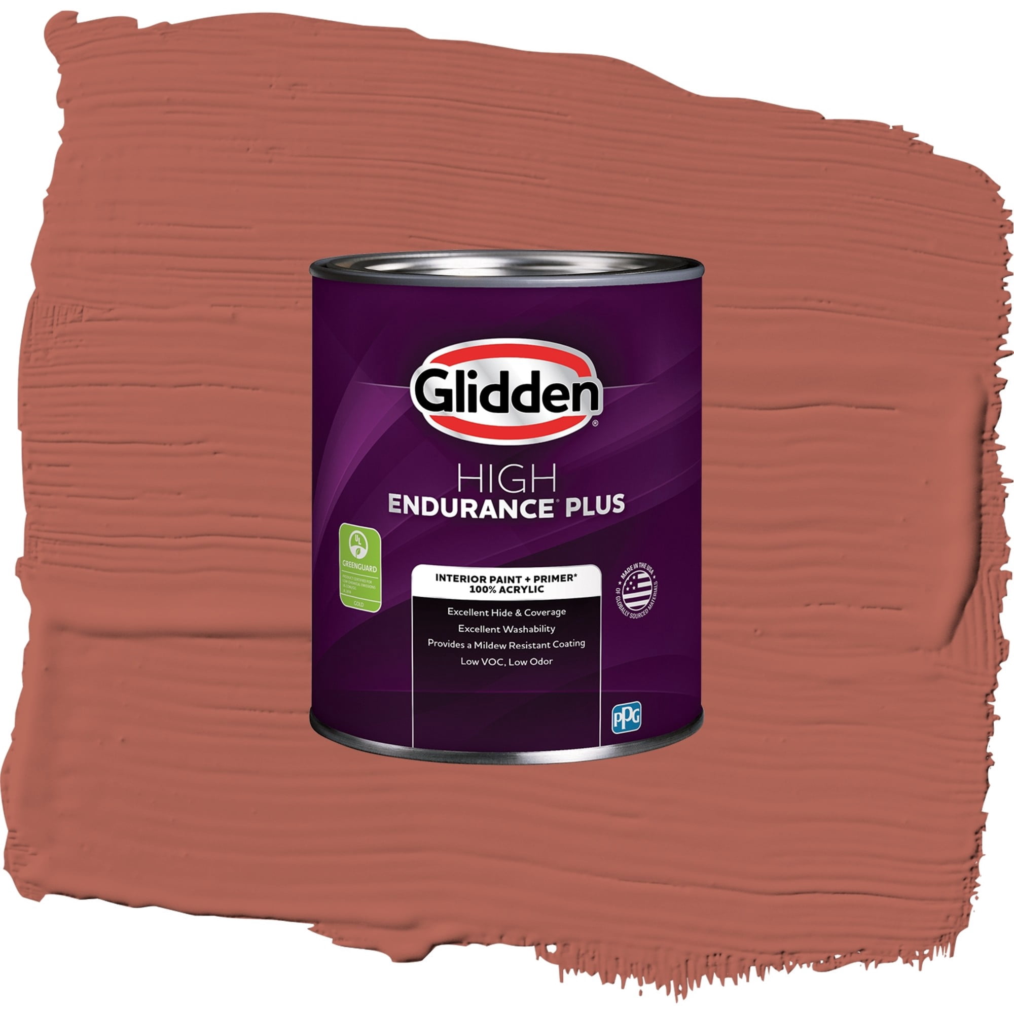 Glidden HEP Cinnabar / Red, Eggshell Interior Paint with Primer, 1 Quart
