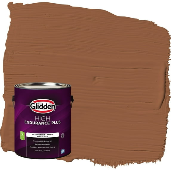 Glidden HEP Cinnamon Spice / Orange Eggshell Interior Paint with Primer, 1 Gallon
