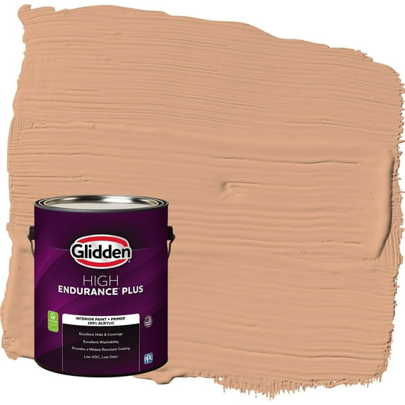 Glidden HEP Clay Fire / Orange Flat Interior Paint with Primer, 1 Gallon