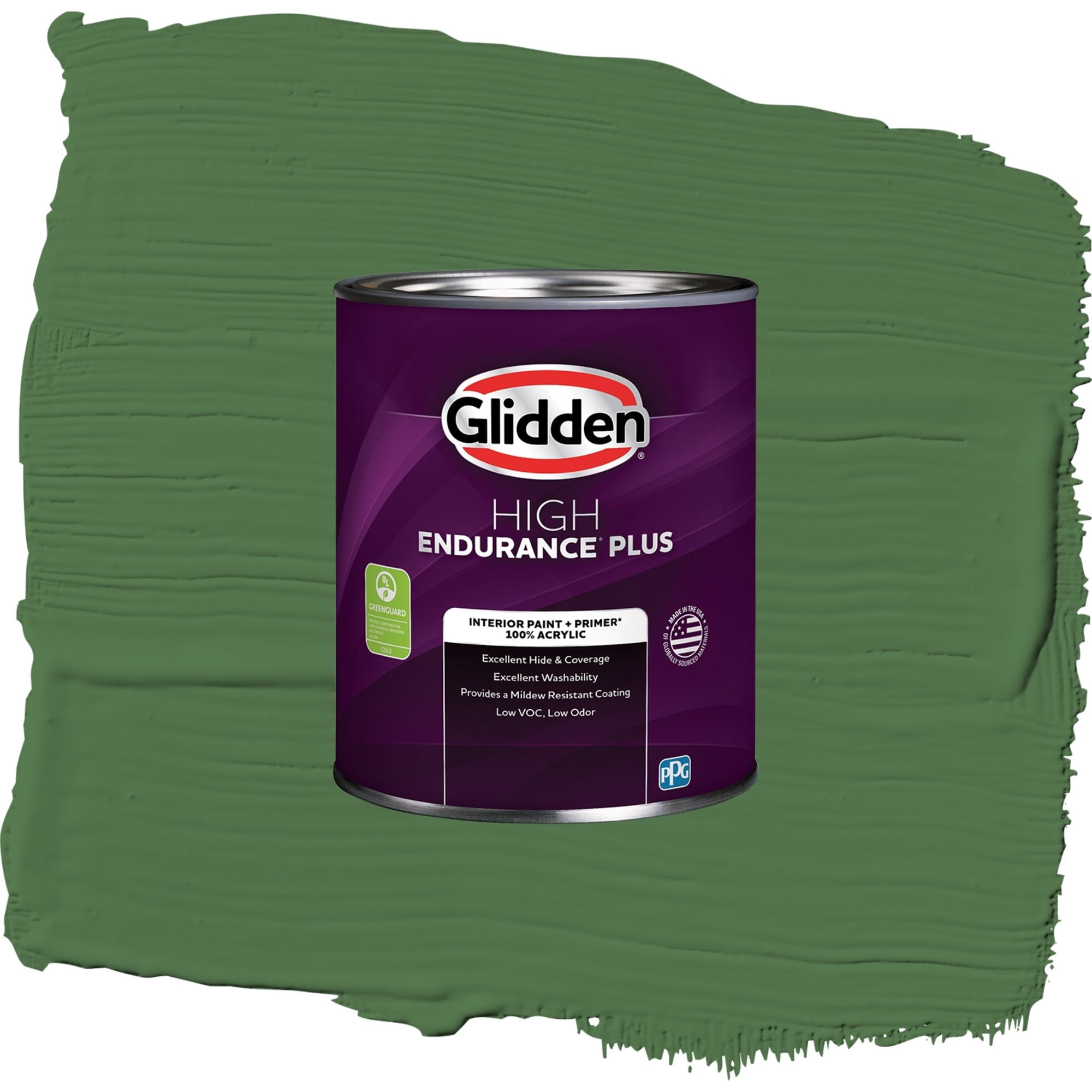 Glidden HEP Clover Leaf / Green, Flat Interior Paint with Primer, 1 Quart