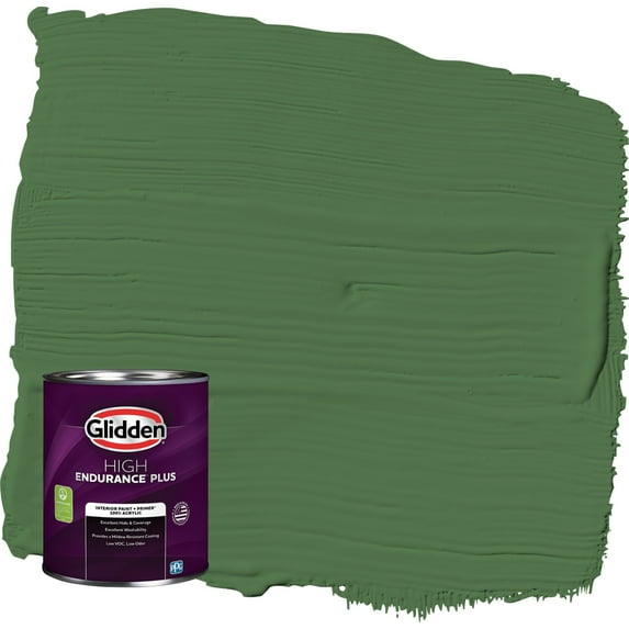 Glidden HEP Clover Leaf / Green Flat Interior Paint with Primer, 1 Quart