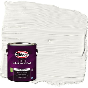 Glidden HEP Commercial White / White Flat Interior Paint with Primer, 1 Gallon